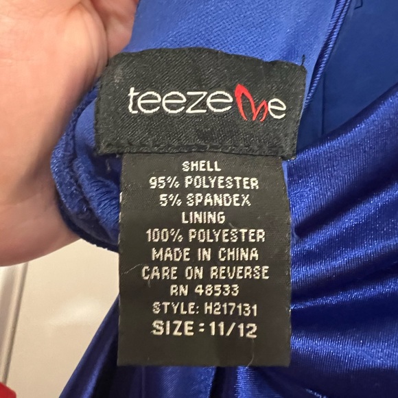 TEEZE ME Blue Spaghetti Strap Mini Fit and Flare Dress - Picture 3 of 3